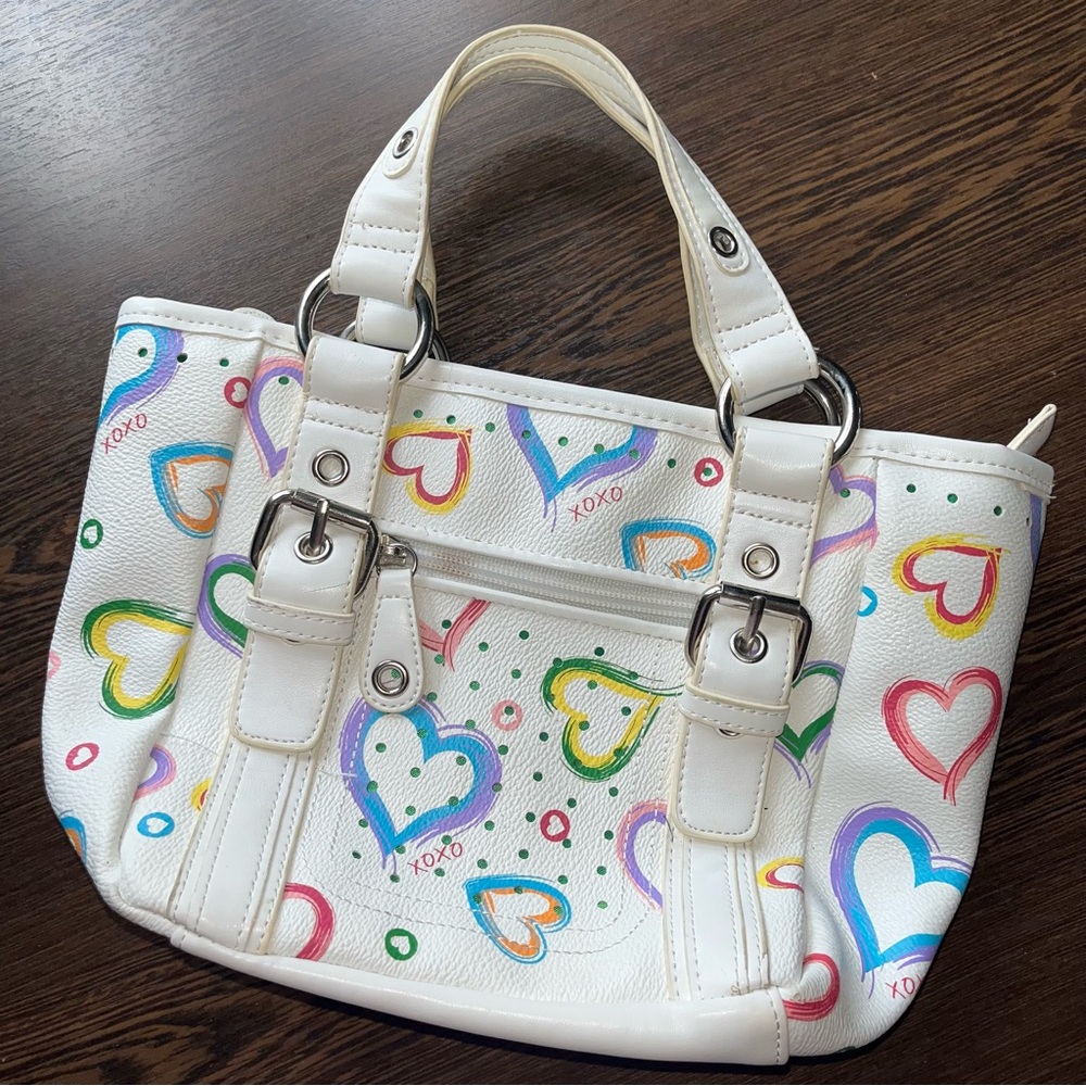 Y2K White XOXO Heart Handbag